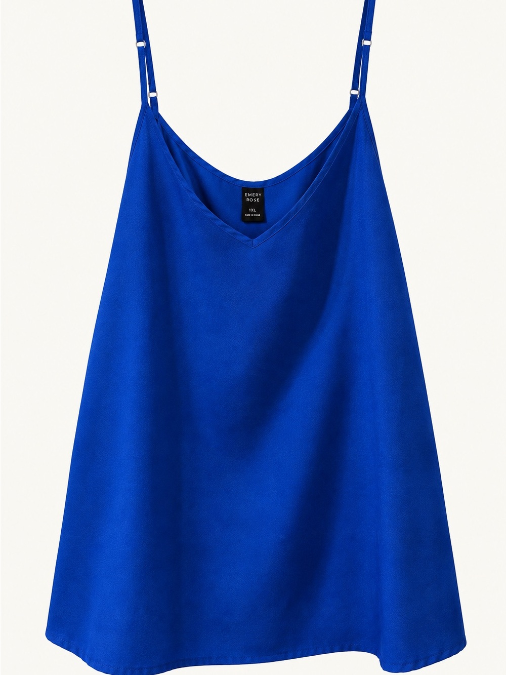 Emery Rose Electric Blue Satin V-Neck Cami